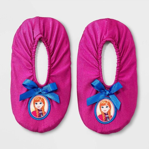 Disney Frozen Anna Slipper Socks With Bow & Character Design - Size 2/3 T - Picture 1 of 4